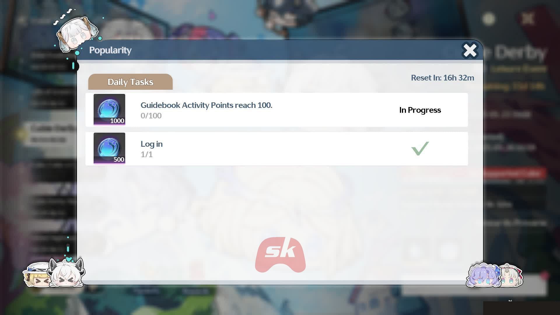 Popularity Points can be earned by completing Daily Missions (Image via Sportskeeda Gaming || Kuro Games)